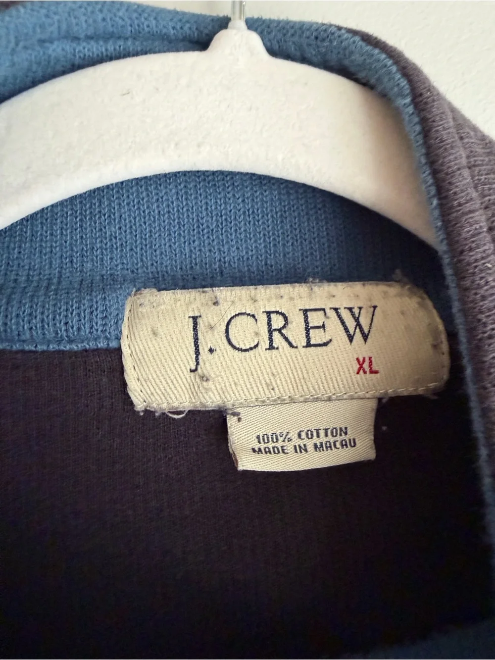J. Crew Men's Zip-Front Sweater - Navy XL